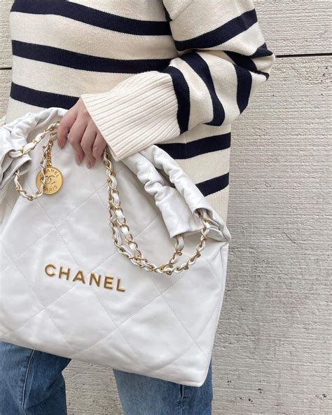 chanel tote black and white|chanel 22 bag medium.